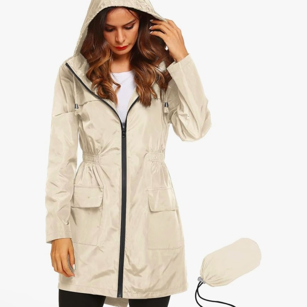 Lomon Women Waterproof Lightweight Rain Jacket Active Outdoor Hooded Raincoat